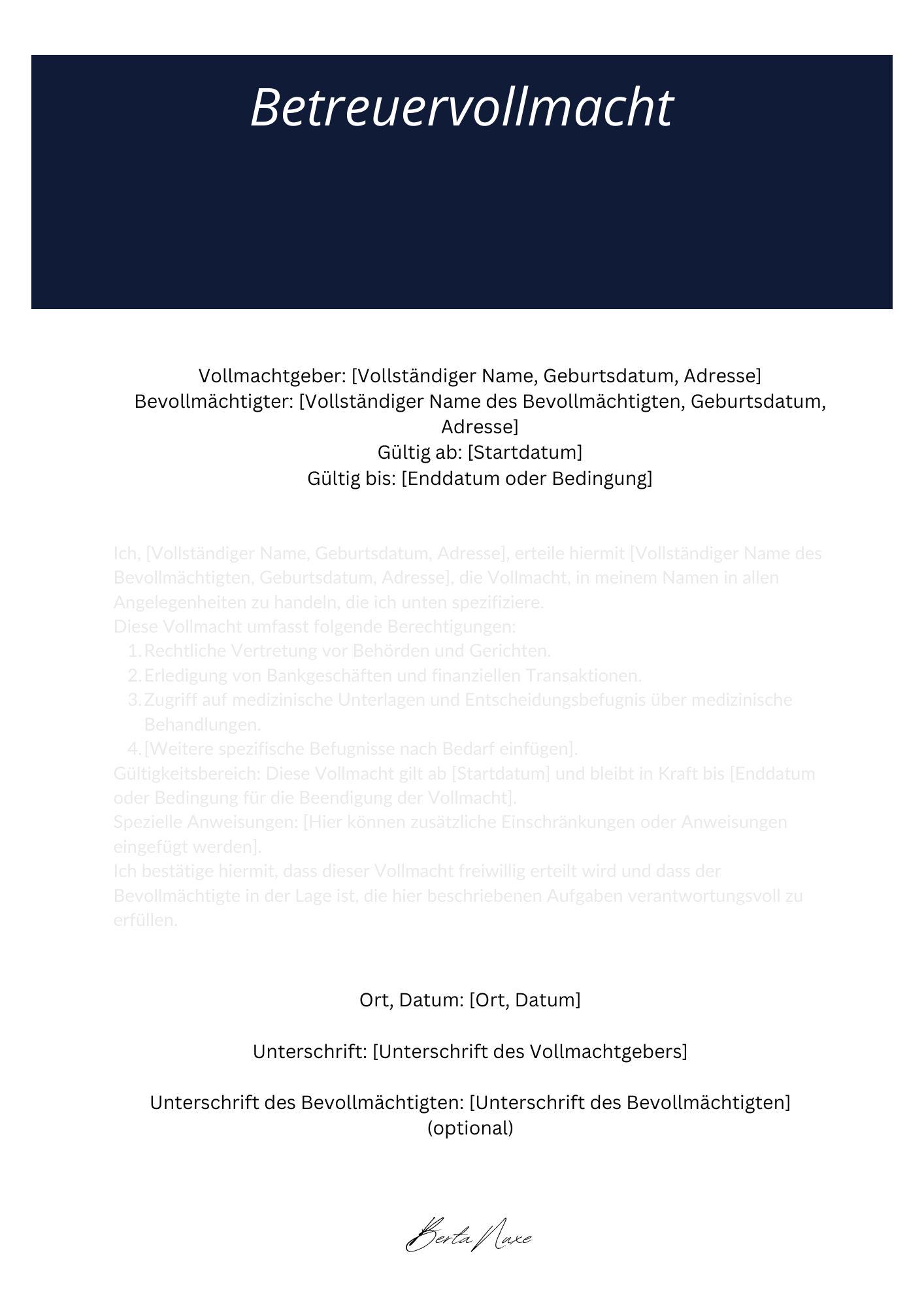 Betreuervollmacht